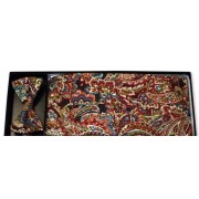 Multi-Color Paisley Cummerbund and Tie Set Multi-Color Paisley Cummerbund and Tie Set